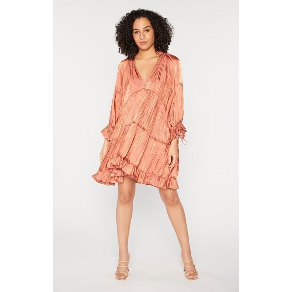 CINQ À SEPT Phyllis Ruffles tiered Peasant Dress 8